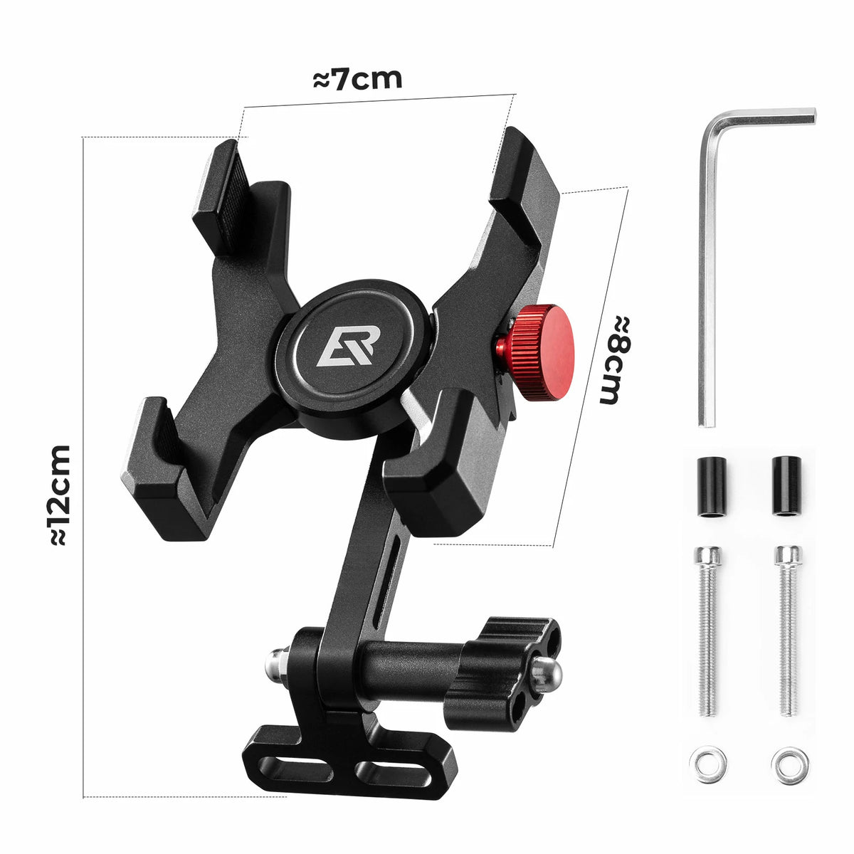 ROCKBROS Handyhalterung Fahrrad Aluminium - Einstellbar 6-9 Cm Fr 4,7-7,09  Zoll Smartphones, Lenkerhalter