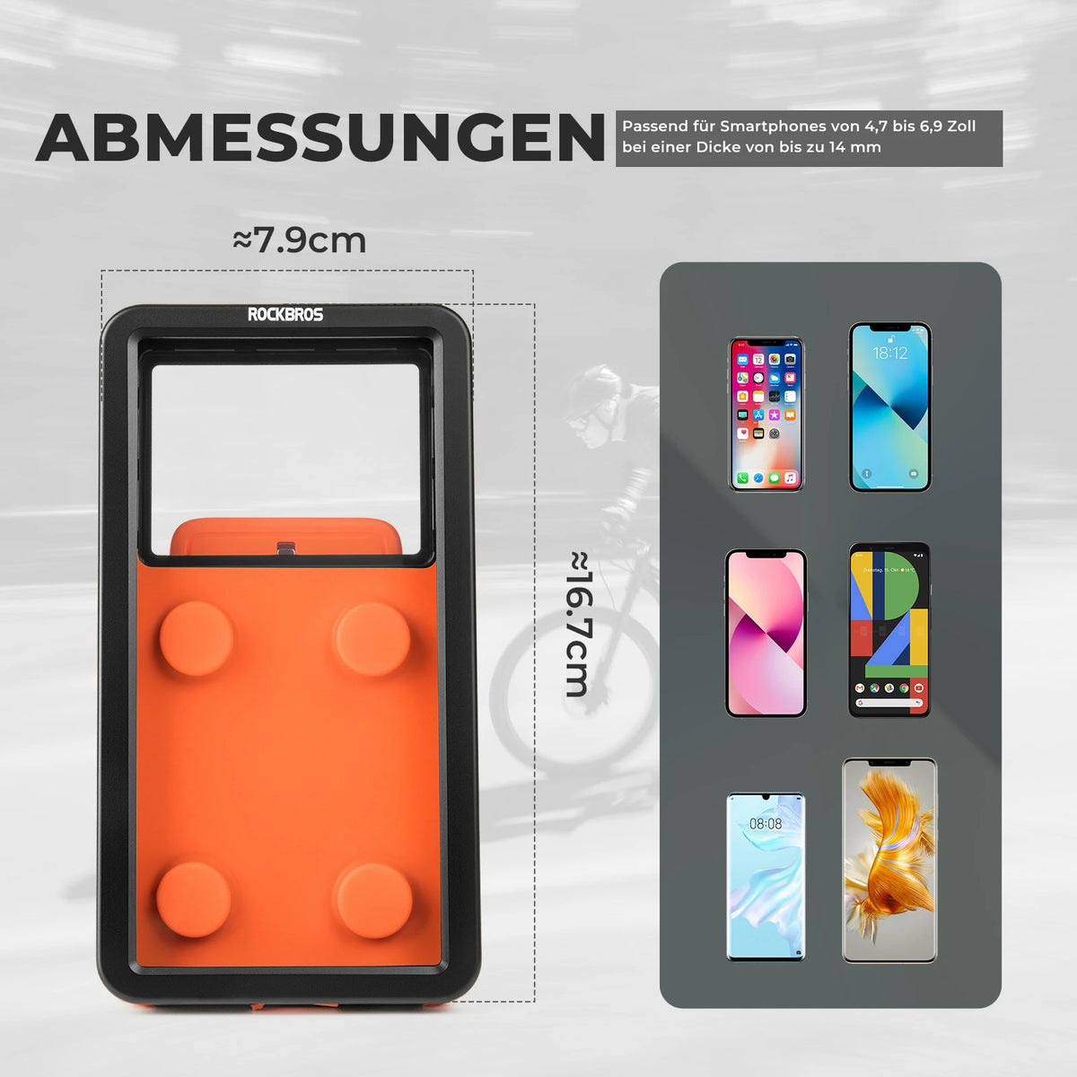 magnetische handyhalterung fahrrad Fahrrad Handyhalterung Magnetische, 4,7–6,9 Zoll Smartphones, Lenkerha –  ROCKBROS-DE