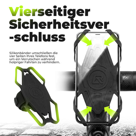 Fahrrad Handyhalterung aus Silikon für 4–7 Zoll Smartphones