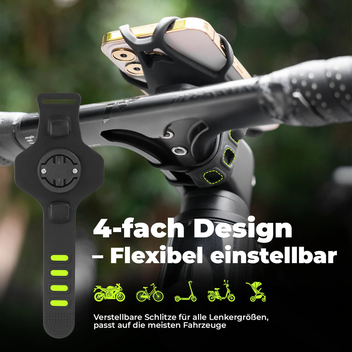 Fahrrad Handyhalterung aus Silikon für 4–7 Zoll Smartphones – ROCKBROS-DE