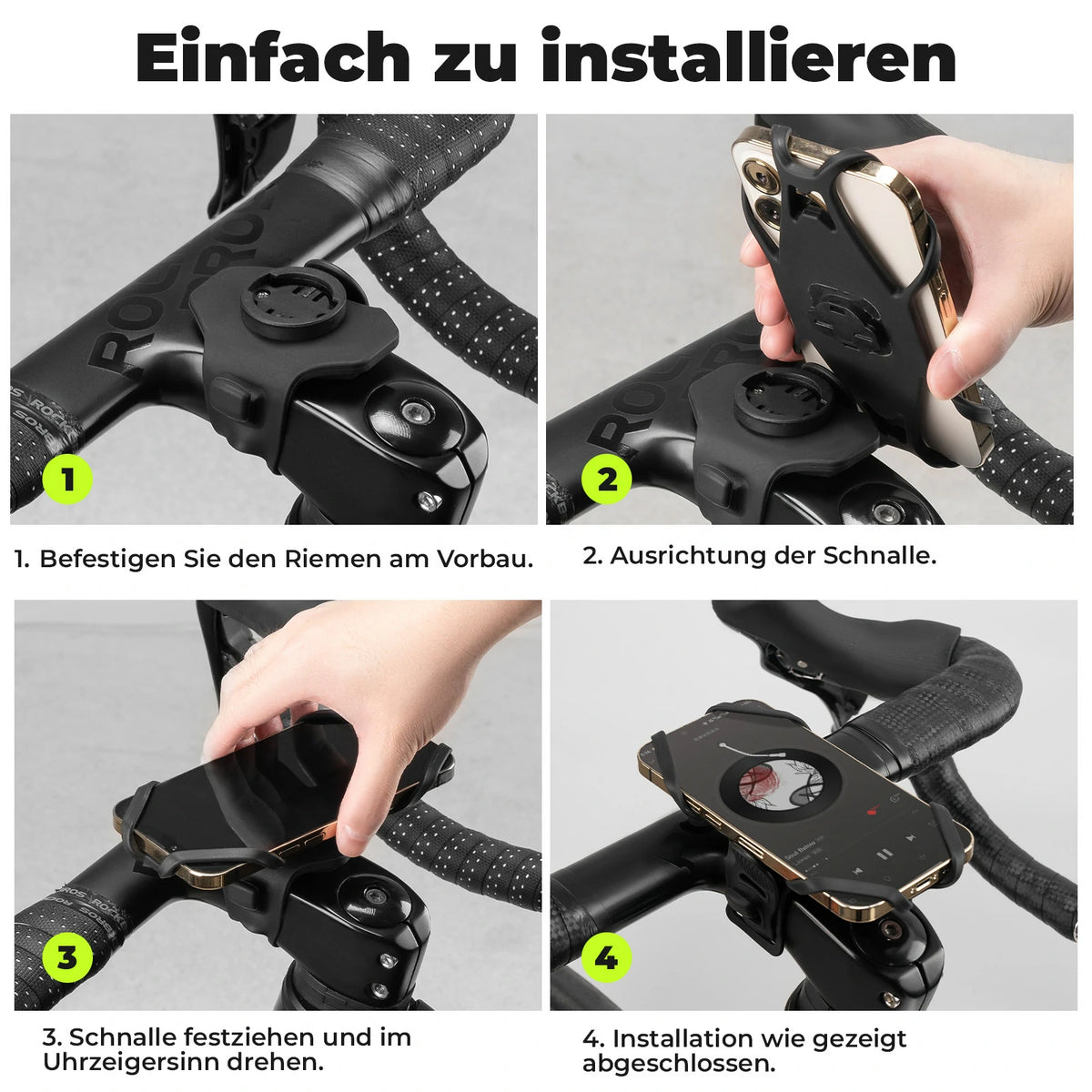 Fahrrad Handyhalterung aus Silikon für 4–7 Zoll Smartphones – ROCKBROS-DE