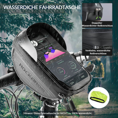 Fahrrad‑Lenkertasche – Wasserdichte Smartphone‑Halterung für bis 6,5 Zoll