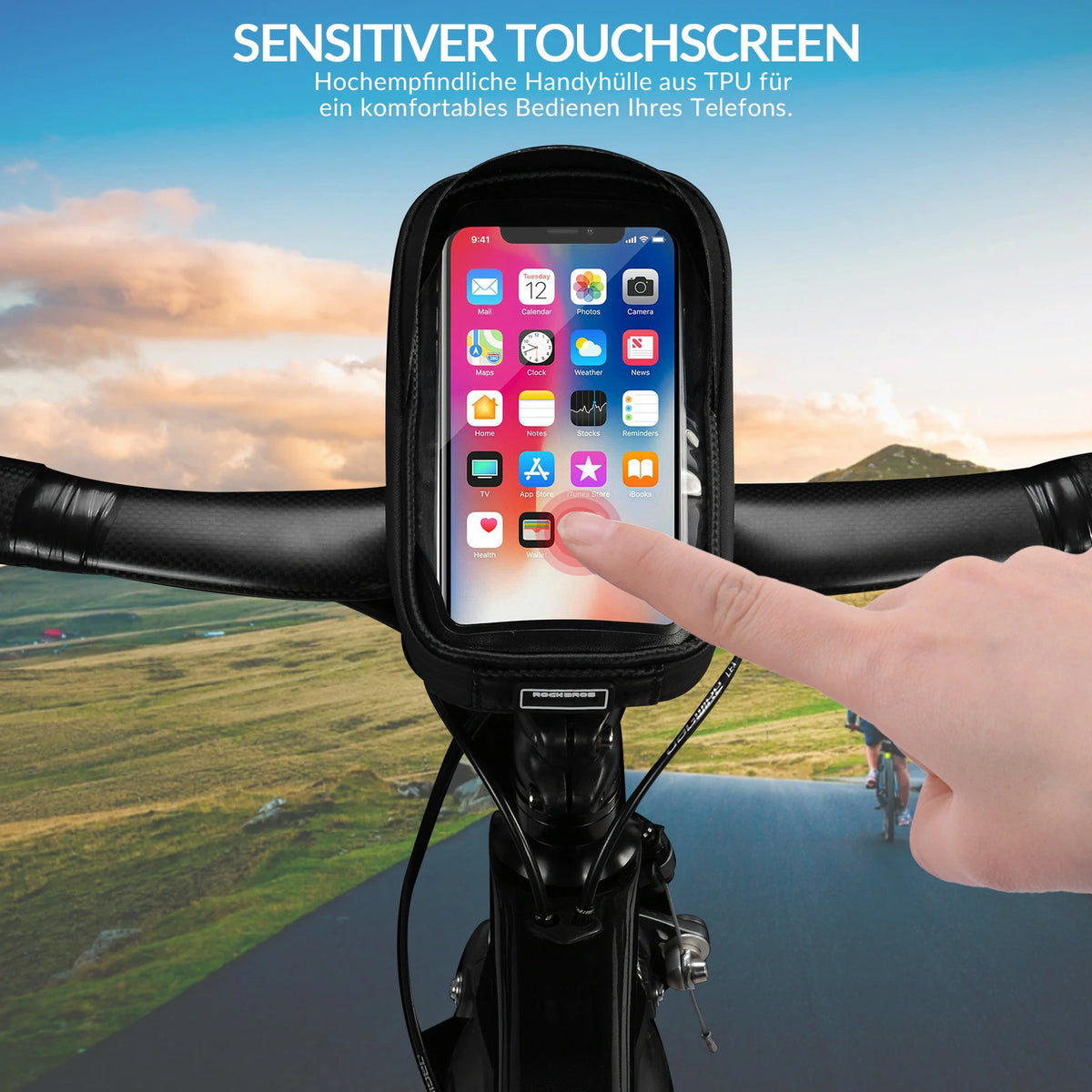 lenkertasche smartphone Fahrrad Lenkertasche Fahrradtasche Lenker wasserdichte Handyhalterung für  Smartphone bis zu 6.5 Zoll Empfindlicher Touchscreen
