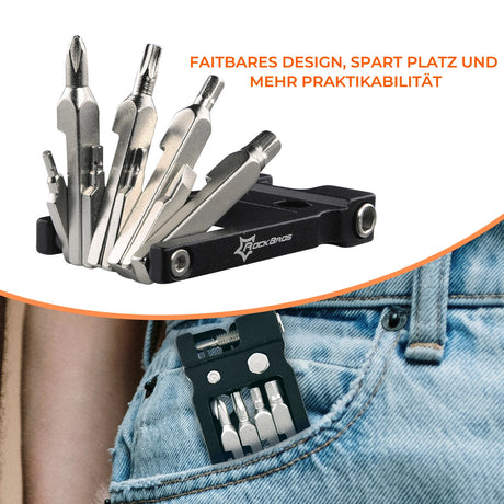 Fahrrad Multifunktionswerkzeug 20-in-1 – Faltbares Reparatur-Set aus Edelstahl