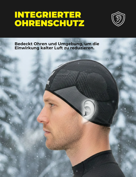 Fahrrad Mütze Winter – Mit Ohrenschutz, atmungsaktiv & winddicht