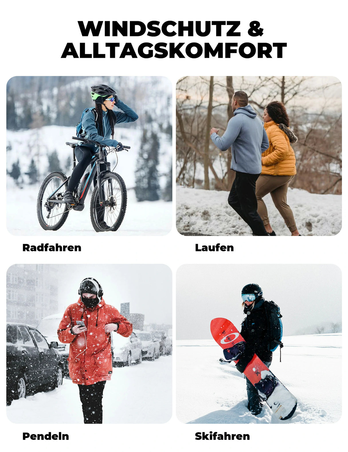 Fahrrad Mütze Winter – Mit Ohrenschutz, atmungsaktiv & winddicht