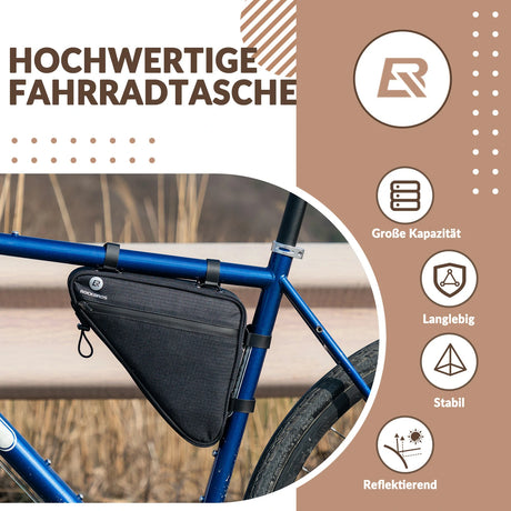 Fahrrad‑Rahmentasche – Dreieckstasche 1,5 L, wasserabweisend & reflektierend