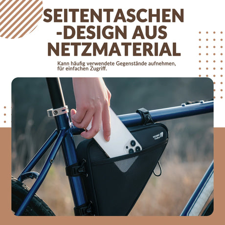 Fahrrad‑Rahmentasche – Dreieckstasche 1,5 L, wasserabweisend & reflektierend