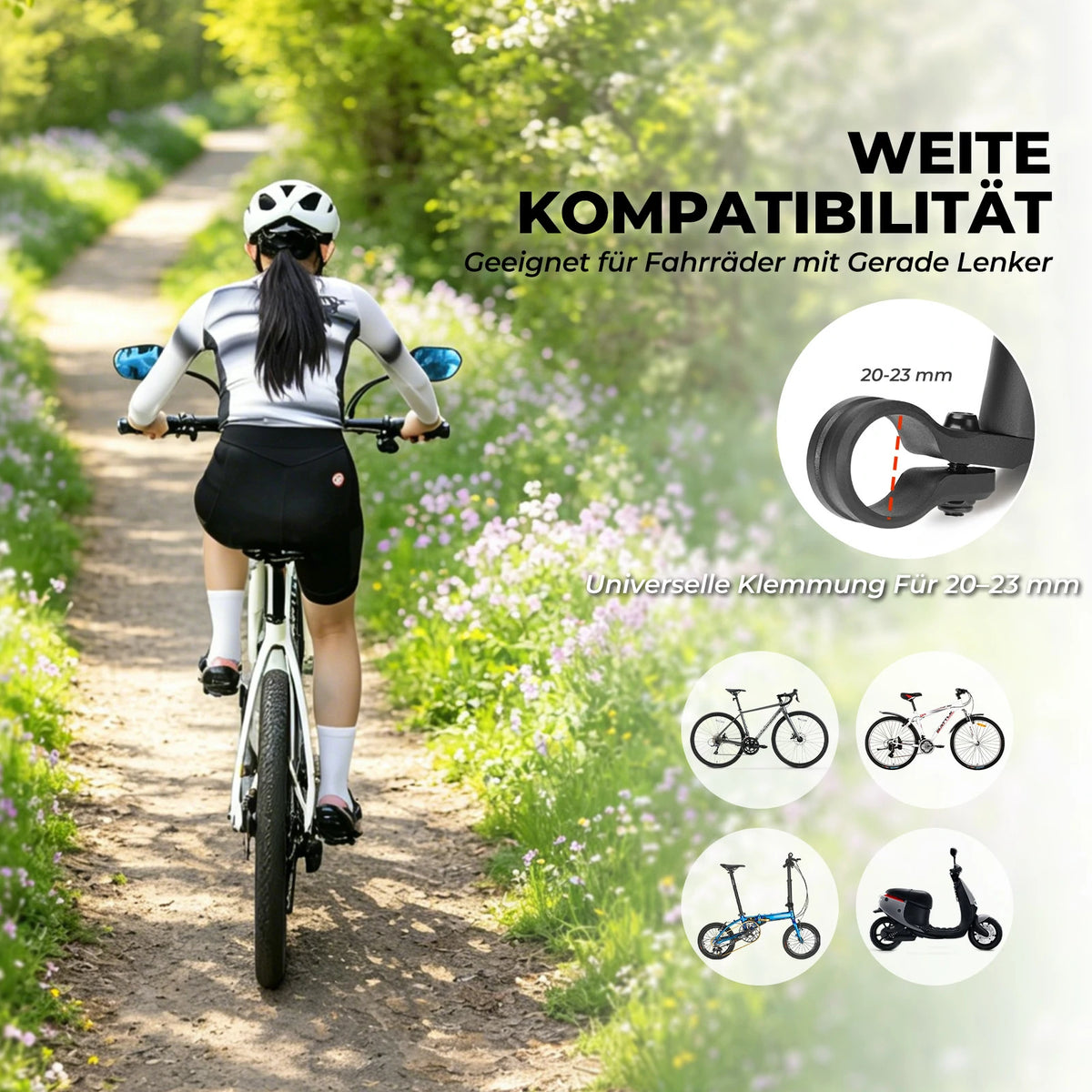 fahrradspiegel mountainbike Fahrrad Rückspiegel für Lenker 20–23 mm – ROCKBROS-DE Color:Vapor Engineering, reduction gears. Steam Kids