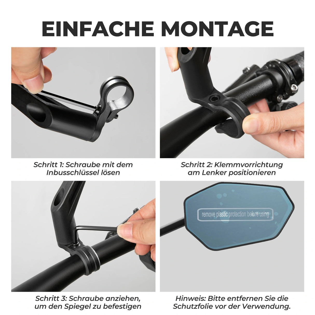 Fahrrad‑Rückspiegel – Für Lenker 20–23 mm