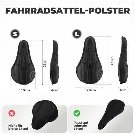Fahrrad Sattelbezug – Gel‑Überzug mit wasserdichtem Sattelschutz