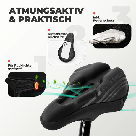 Fahrrad Sattelbezug – Gel‑Überzug mit wasserdichtem Sattelschutz