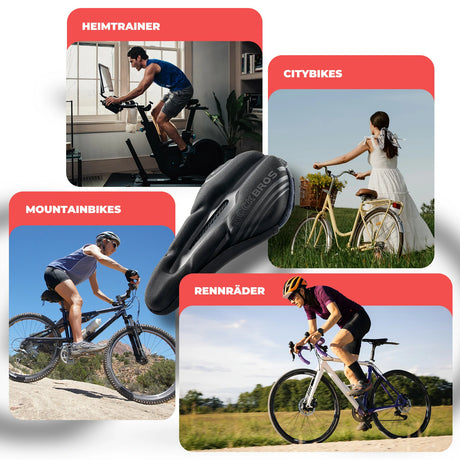 Fahrrad Sattelbezug – Gel‑Überzug mit wasserdichtem Sattelschutz