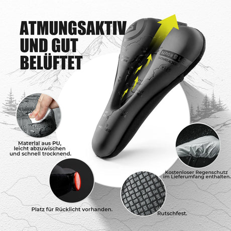 ROCKBROS Fahrrad Sattelbezug – Mit Regenhülle, dämpfend, 28 × 17 cm