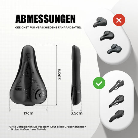 ROCKBROS Fahrrad Sattelbezug – Mit Regenhülle, dämpfend, 28 × 17 cm