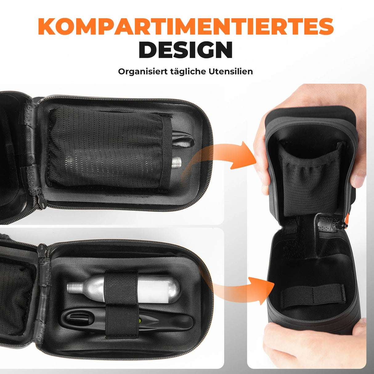 Fahrrad-Satteltasche mit Drehknopf-Verstellsystem – Kompakt & Wasserdicht mit Flaschenhalter