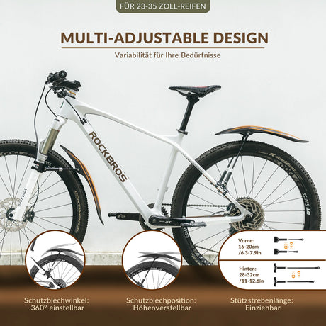 Fahrrad-Schutzblech-Set Vorne/Hinten – Verstellbar & Flexible (26–29 Zoll)