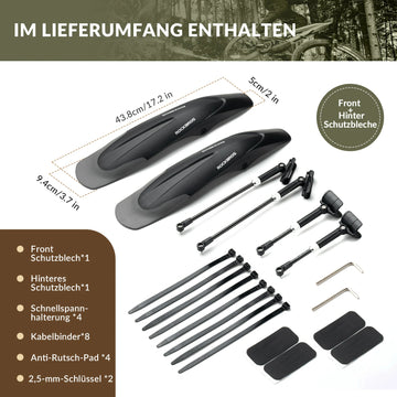 Fahrrad Schutzbleche Set Vorne/Hinten Flexible Fahrradschutzblech Vers –  ROCKBROS-DE