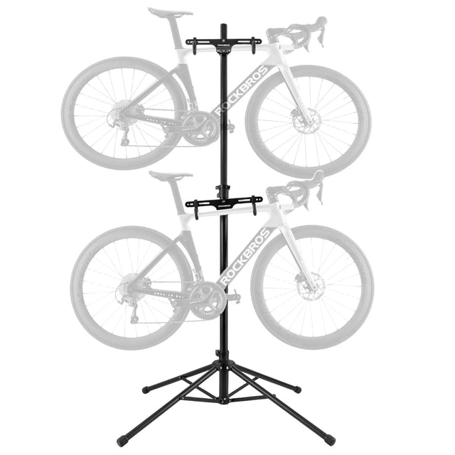 ROCKBROS Fahrrad‑Ständer für 2 Fahrräder – Höhenverstellbarer 2‑Ebenen‑Parkständer