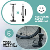 Fahrrad Standluftpumpe – 150 PSI, mit integriertem Manometer