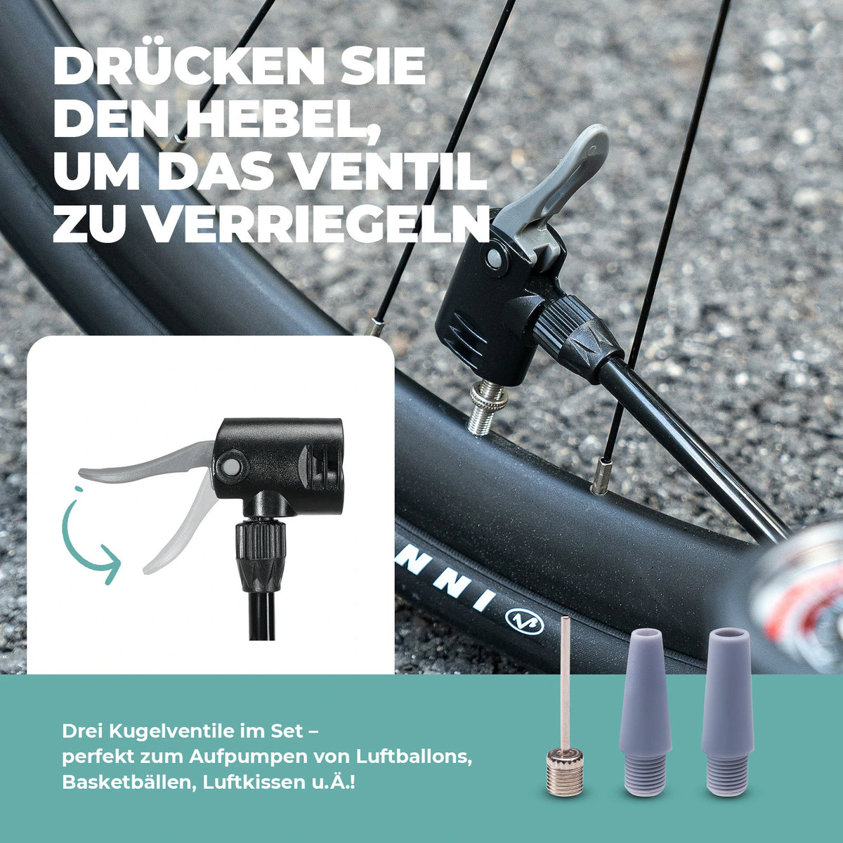 Fahrrad Standpumpe 150PSI Standluftpumpe mit Manometer – ROCKBROS-DE