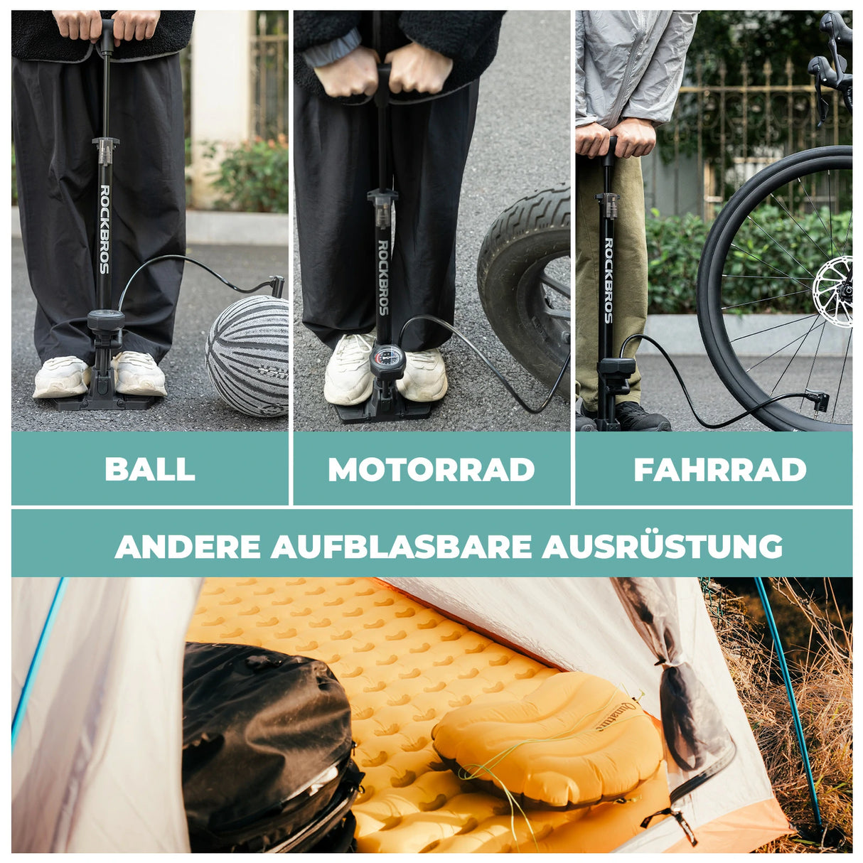 Fahrrad Standluftpumpe – 150 PSI, mit integriertem Manometer