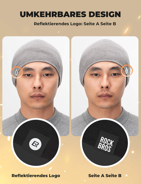 Fahrrad Unterziehmütze Winter – Reversibel & Reflektierend