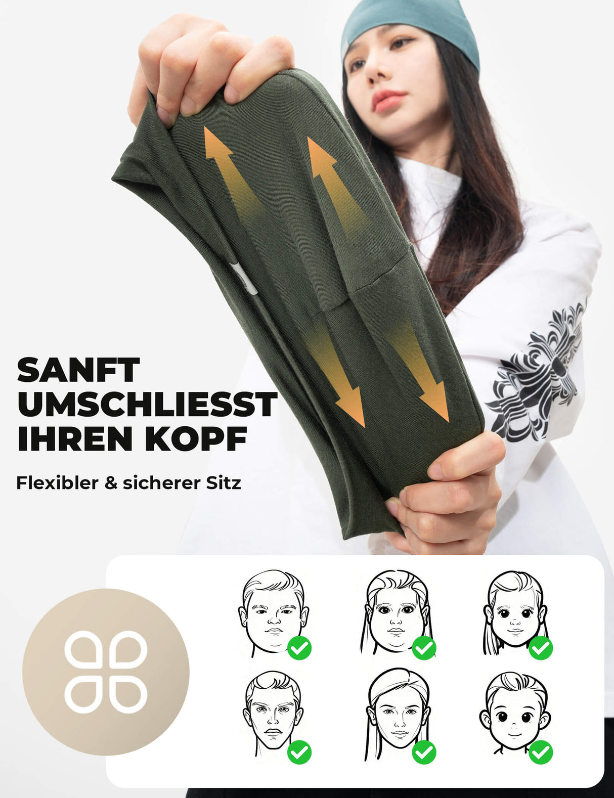 Fahrrad Unterziehmütze Winter – Reversibel & Reflektierend