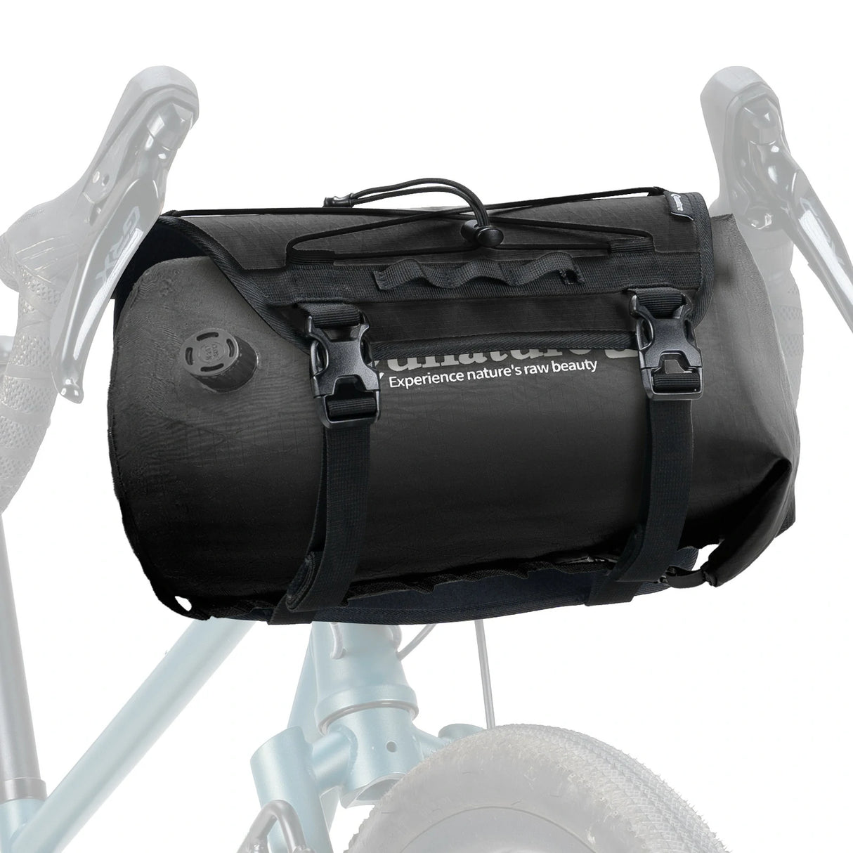 Dieses Set kombiniert die robuste Qunature Lenkerhalterung mit dem ultraleichten, 100 % wasserdichten Packsack.