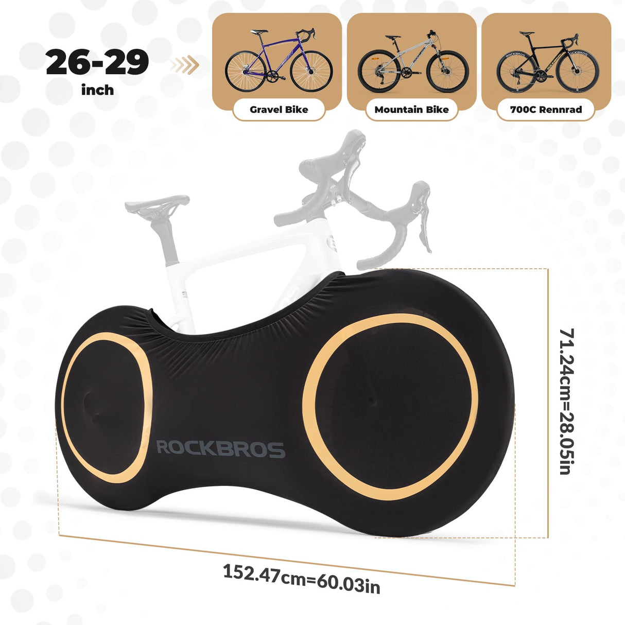 Fahrradabdeckung Elastisch 26–29 Zoll – Indoor-Garage & Staubdichter Überzug