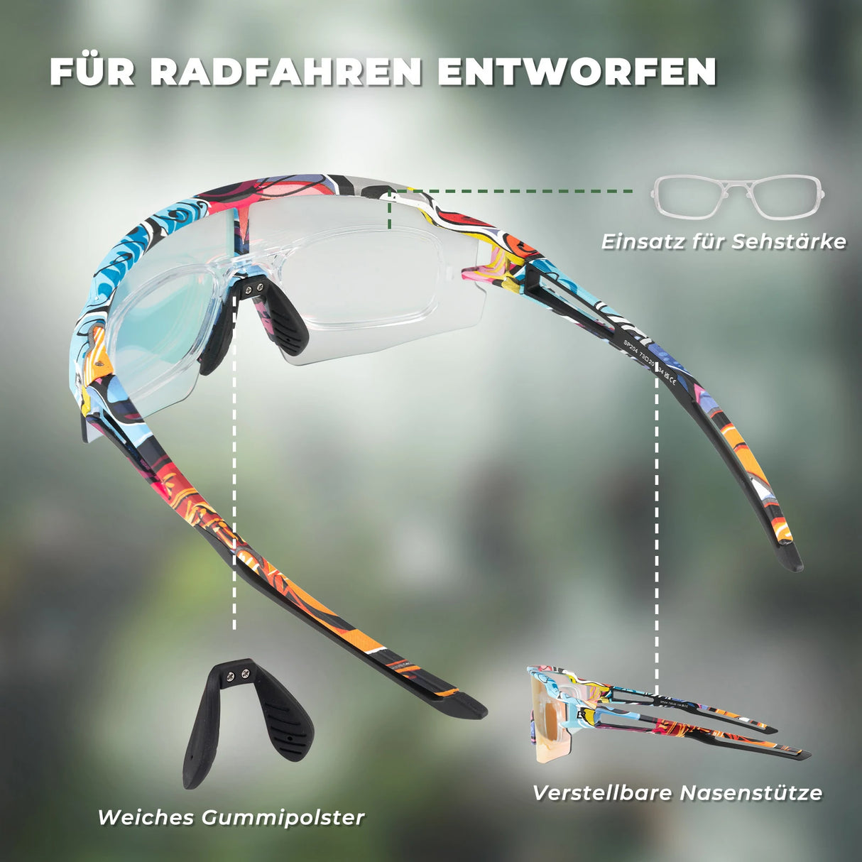 ROCKBROS Fahrradbrille – UV 400, photochromatisch, klar, winddicht