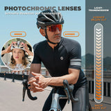 ROCKBROS Fahrradbrille – UV 400, photochromatisch, klar, winddicht