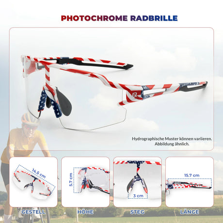 ROCKBROS Fahrradbrille – UV 400, photochromatisch, klar, winddicht