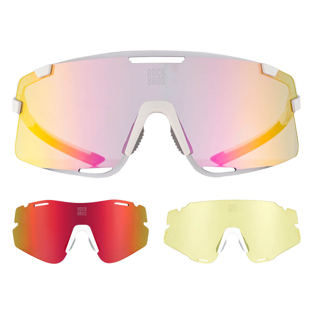 fahrradbrille austauschbare gläser ROAD TO SKY Fahrradbrille Drei-Gläser Konfigurationssystem