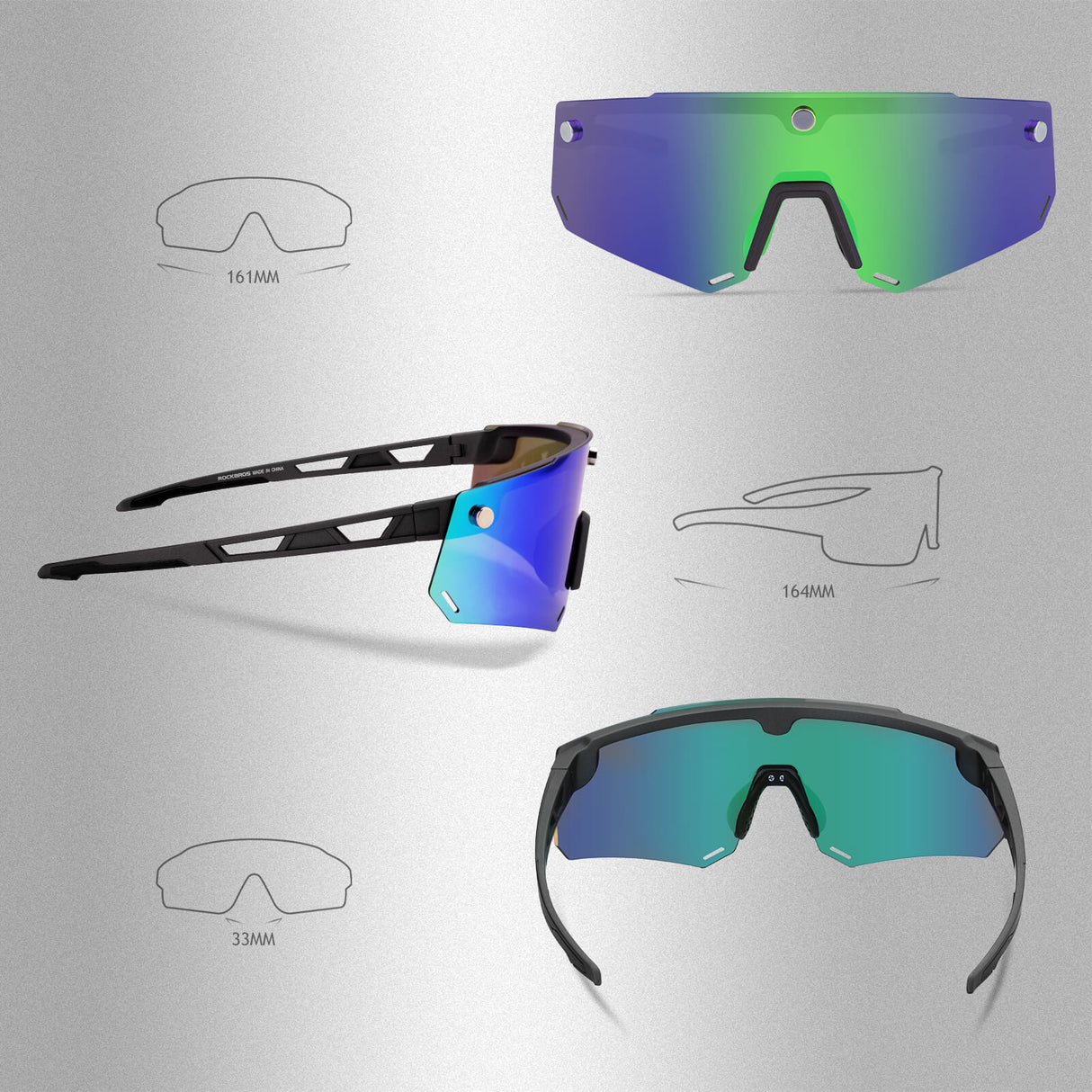 Fahrradbrille Polarisiert Magnetische Haftung Herren/Damen für Outdoorsport