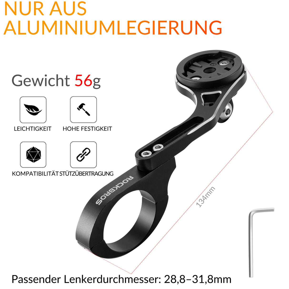 Fahrradcomputer‑Halterung – Für 31,8 mm Lenker, Garmin & Bryton