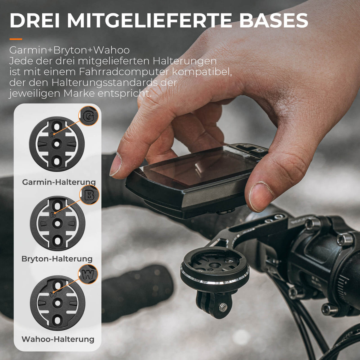 Fahrradcomputer Halterung für Garmin und Bryton GPS für 31,8 mm Lenker – ROCKBROS-DE