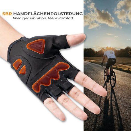 Fahrradhandschuhe – Halbfinger mit SBR‑Polsterung & rutschfester Handfläche