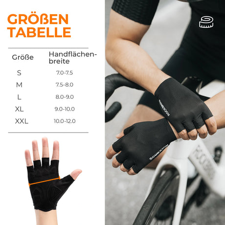 Fahrradhandschuhe – Halbfinger mit SBR‑Polsterung & rutschfester Handfläche