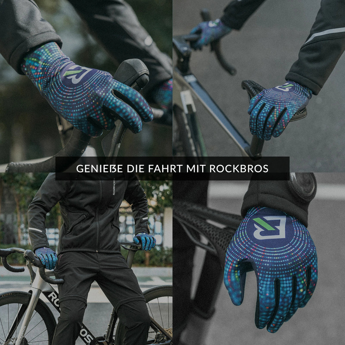 handschuhe zum fahrradfahren im winter Fahrradhandschuhe Herbst und Winter Vollfinger-Handschuhe Elastische A – ROCKBROS-DE