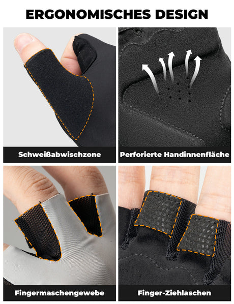 Fahrradhandschuhe Sommer Fingerlos – Rutschfest, atmungsaktiv & dämpfend