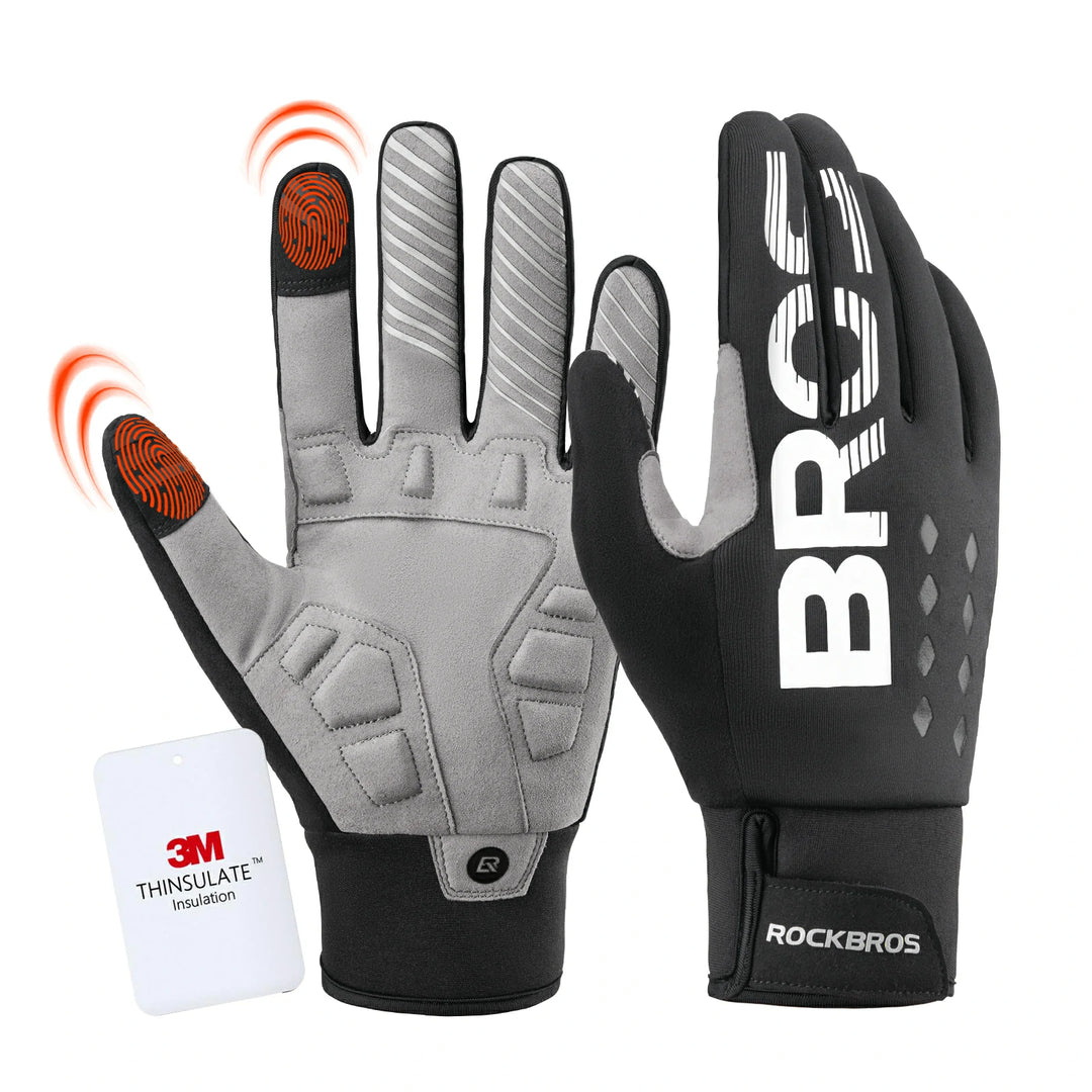 warme fahrradhandschuhe Fahrradhandschuhe Winter Thinsulate Warme Handschuhe Touchscreen – ROCKBROS-DE