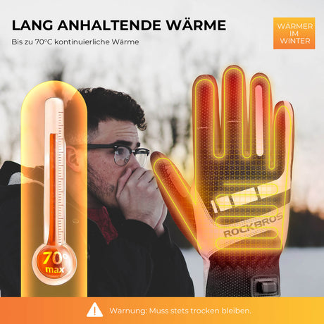 Fahrradhandschuhe mit USB-Heizung – Reflektierend, Stoßdämpfend & Touchfunktion