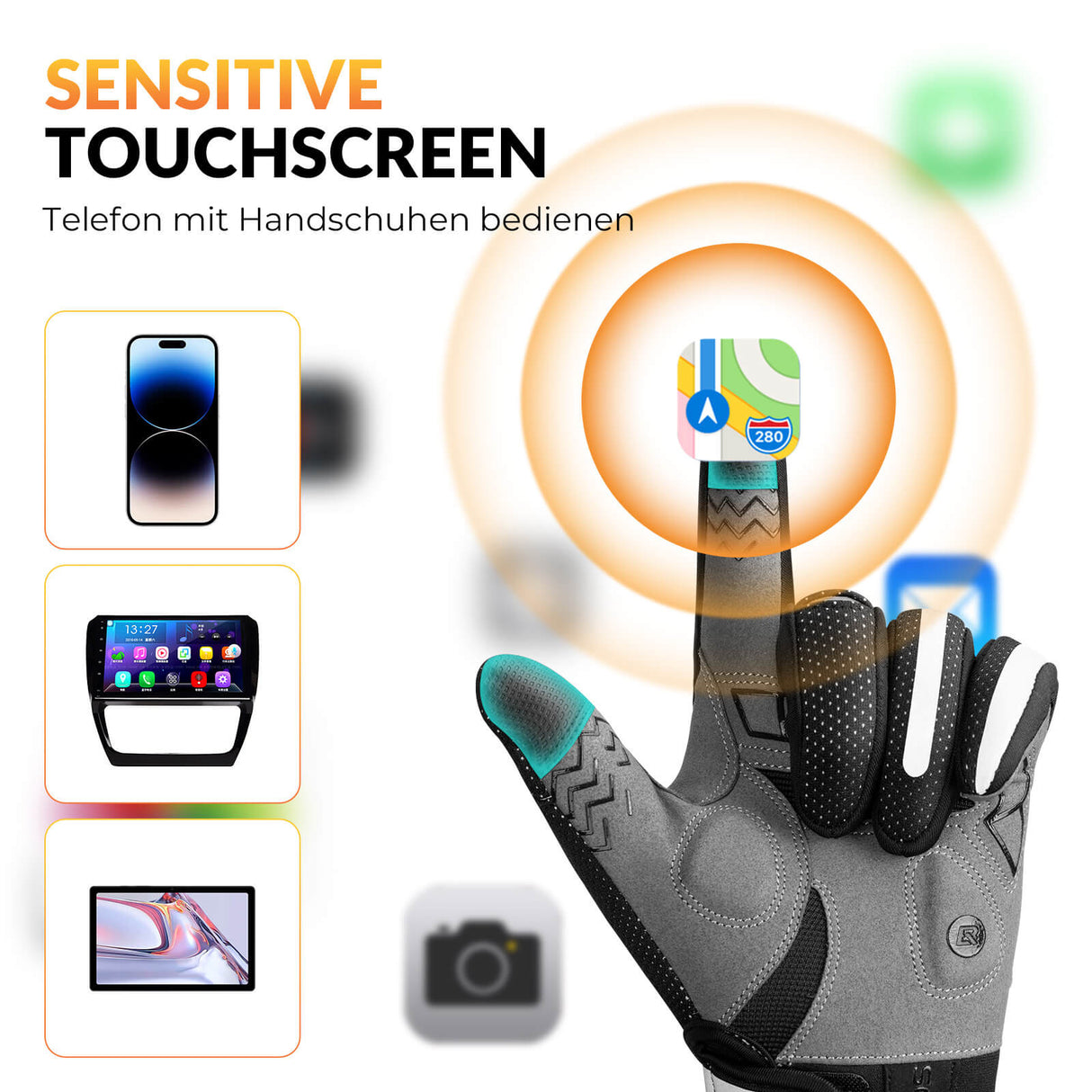 Fahrradhandschuhe mit USB-Heizung – Reflektierend, Stoßdämpfend & Touchfunktion
