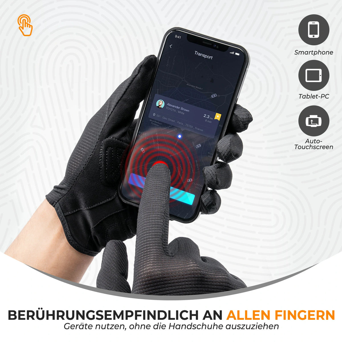 fahrradhandschuhe smartphone Fahrradhandschuhe, Radhandschuhe mit Touchscreen an Allen Fingern –  ROCKBROS-DE