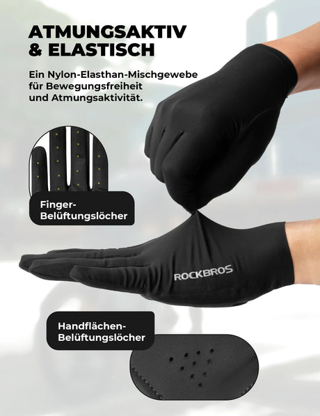 ROCKBROS Fahrradhandschuhe – Rutschfest & stoßabsorbierend, mit SBR‑Polster