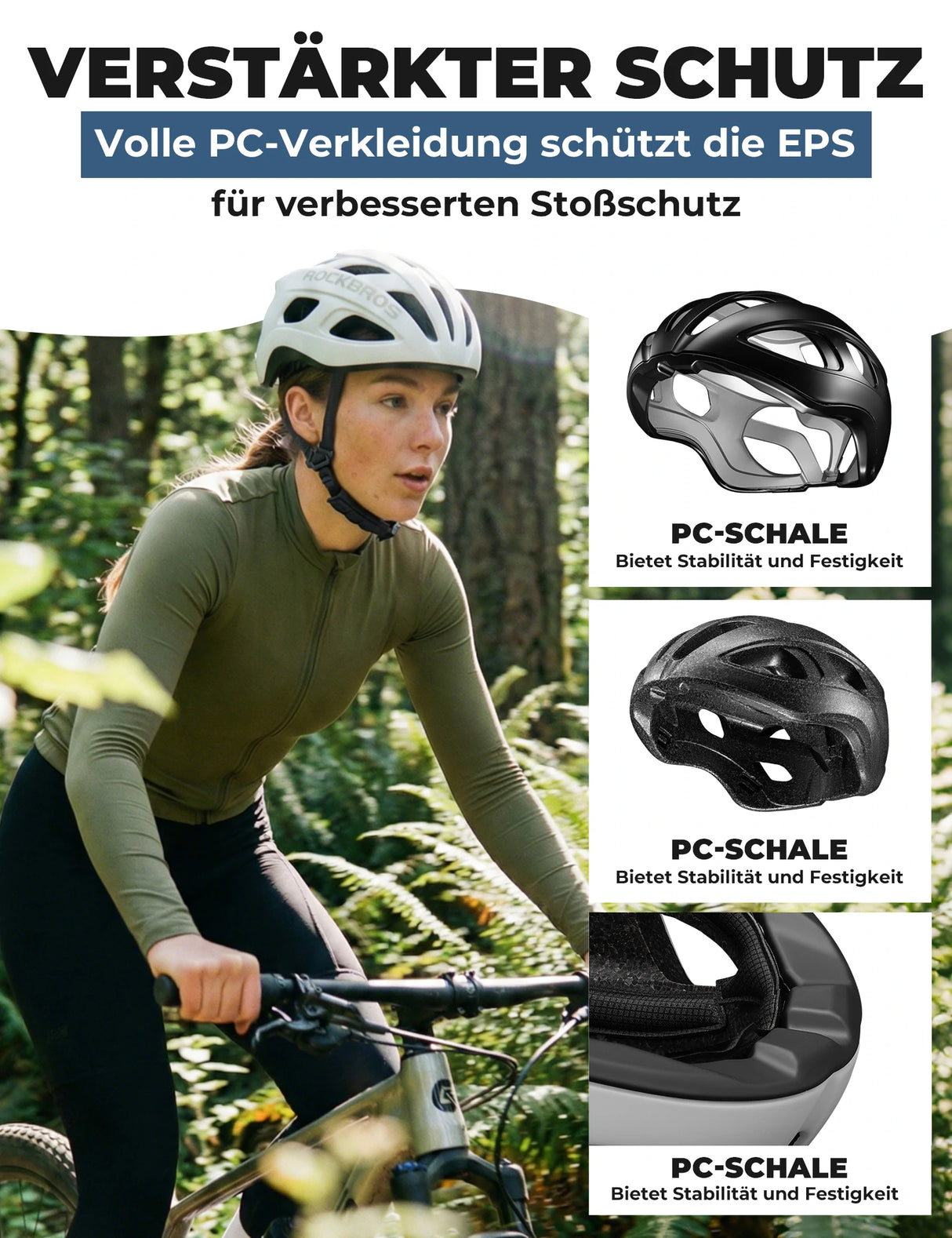 Fahrradhelm 58-62cm – Leichtgewicht 240g & Antibakteriell