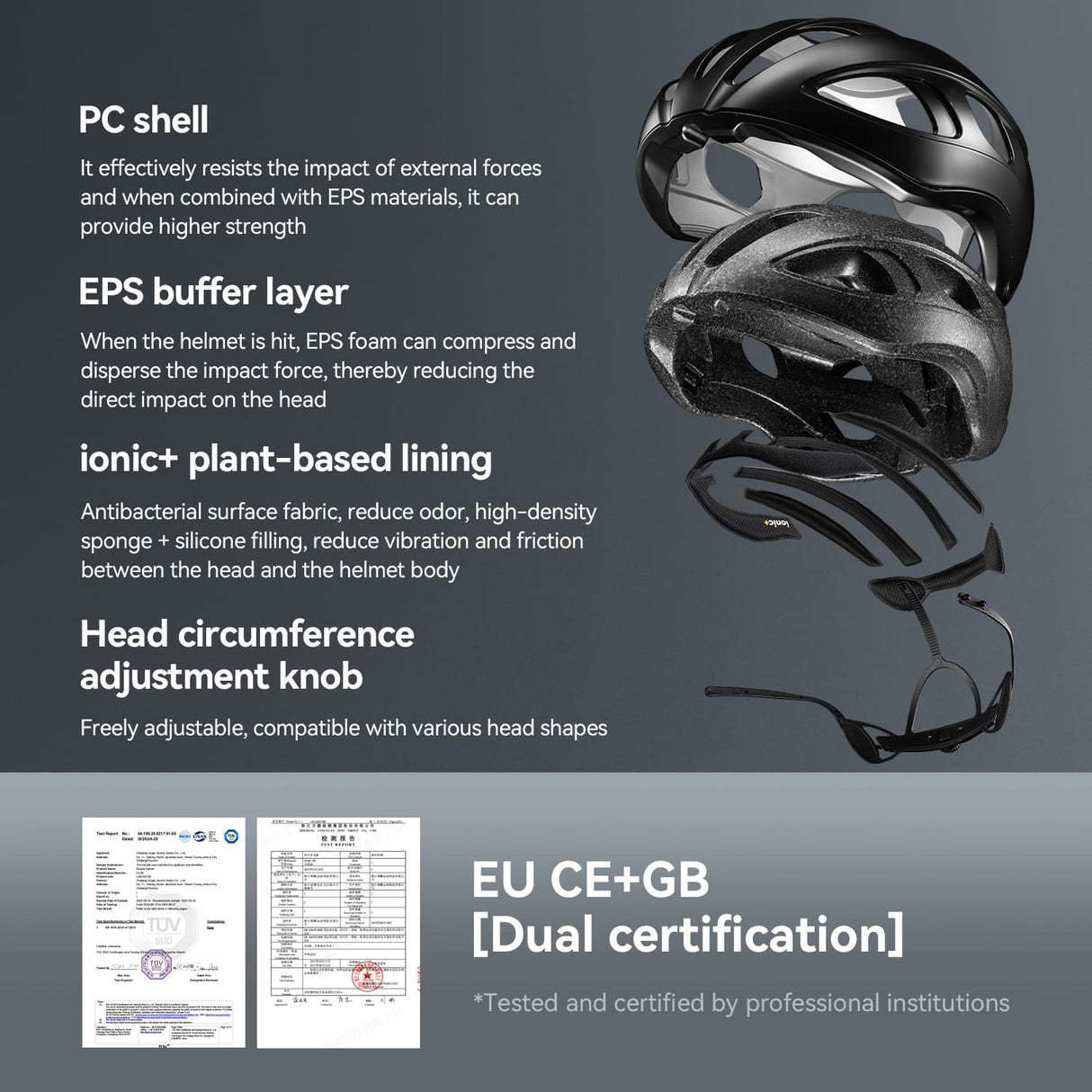 Fahrradhelm 58-62cm – Leichtgewicht 240g & Antibakteriell