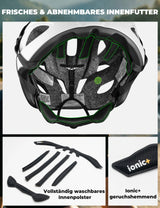 Fahrradhelm 58-62cm – Leichtgewicht 240g & Antibakteriell