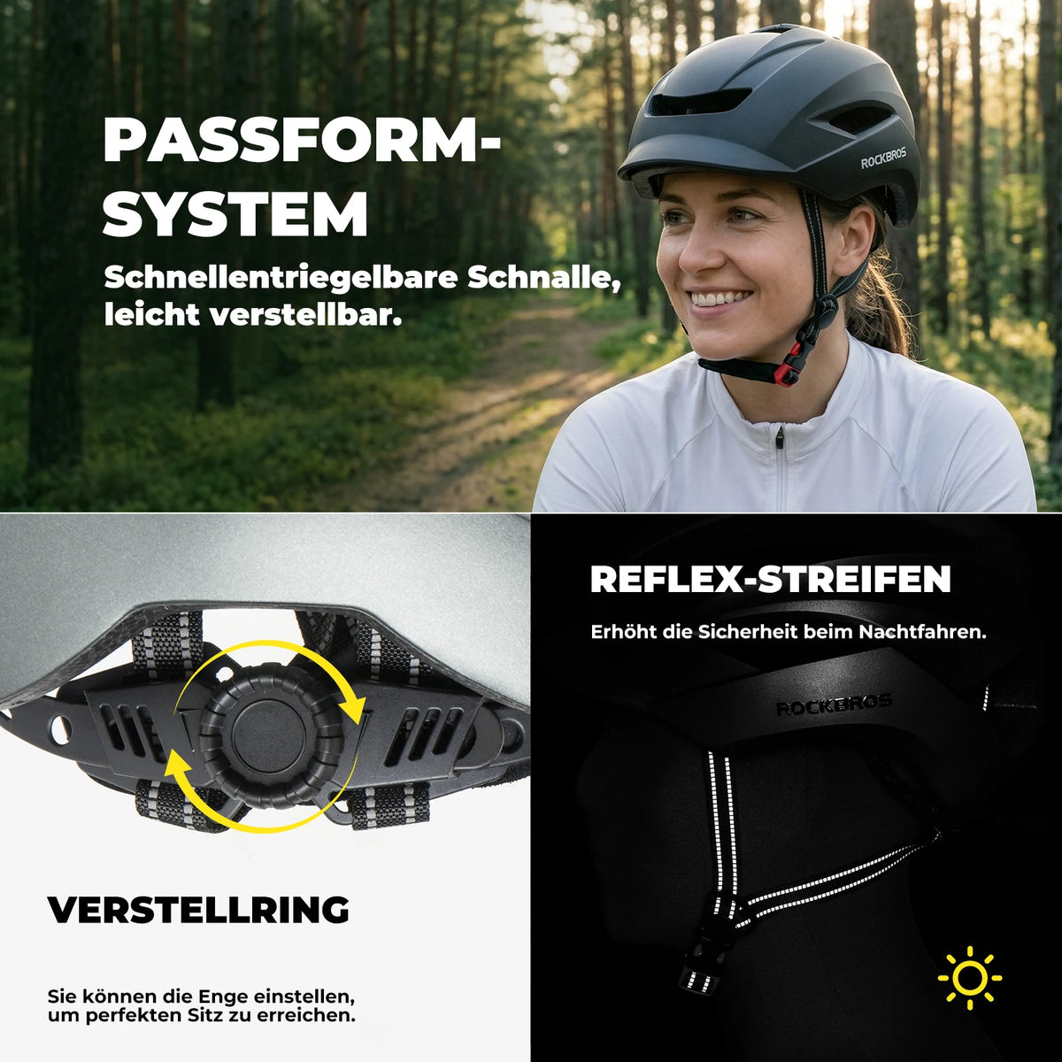 Fahrradhelm mit Belüftungssystem Für Kopfumfang 57-62 cm – ROCKBROS-DE